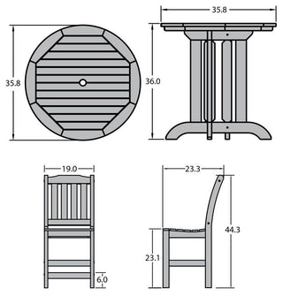 Lehigh 3-Piece Round Counter-Height Dining Set, Eucalyptus