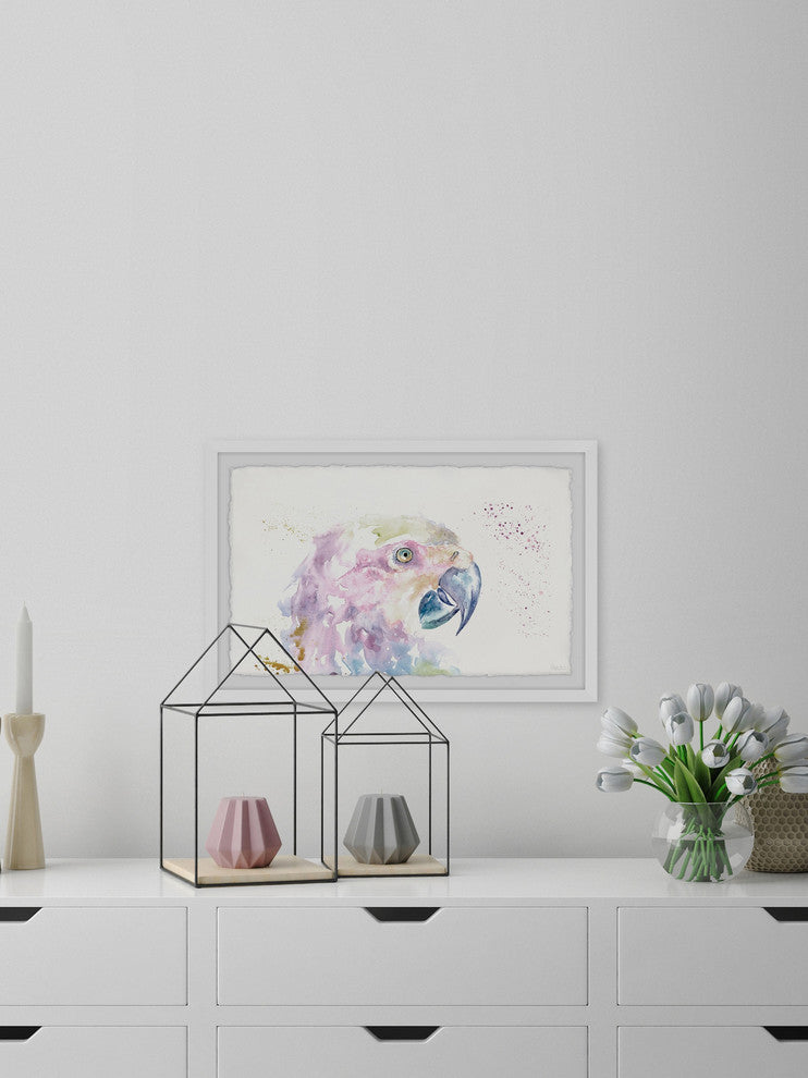 "Parrot Colors" Framed Painting Print, 12"x8"