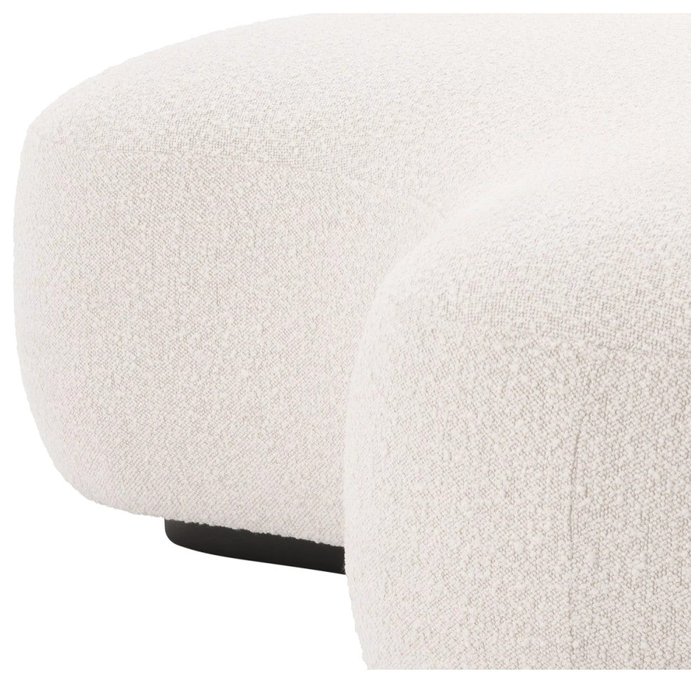 Boucle Cream Curve Bench | Eichholtz Bjorn