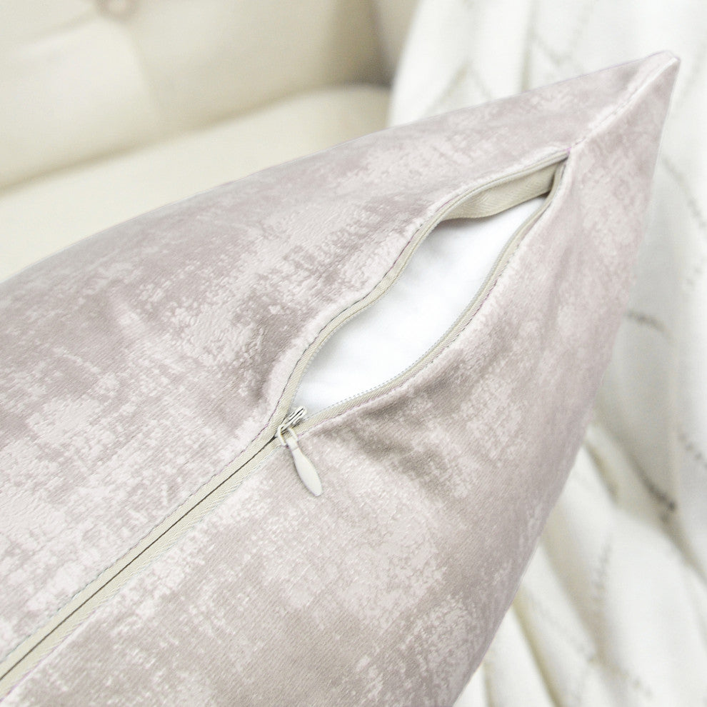 Serenta Textured Velvet Pillow Shell, Set of 4, Simply Taupe