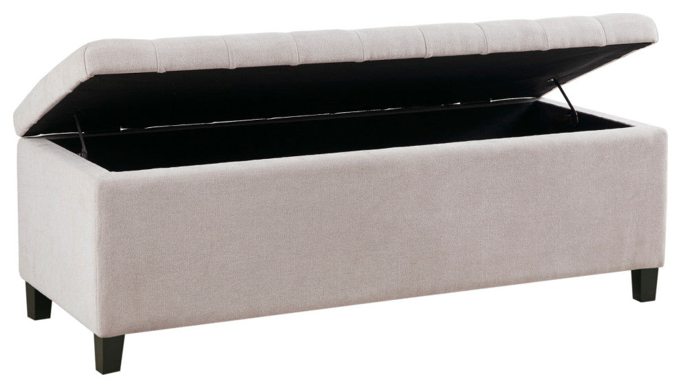 Madison Park Shandra Upholstered Soft Close Storage Bench, Natural