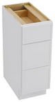 Vanity Art Birch Plywood Single Base Storage Cabinet, White, 12 Inch (3 Drawers)