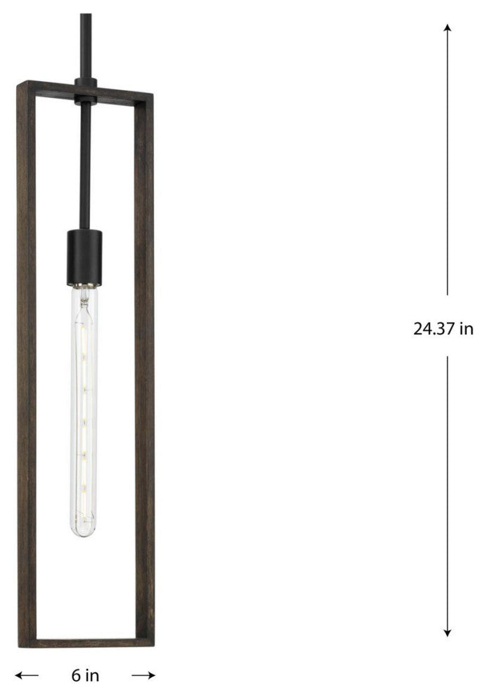 Boundary Collection 1-Light Modern Pendant, Matte Black