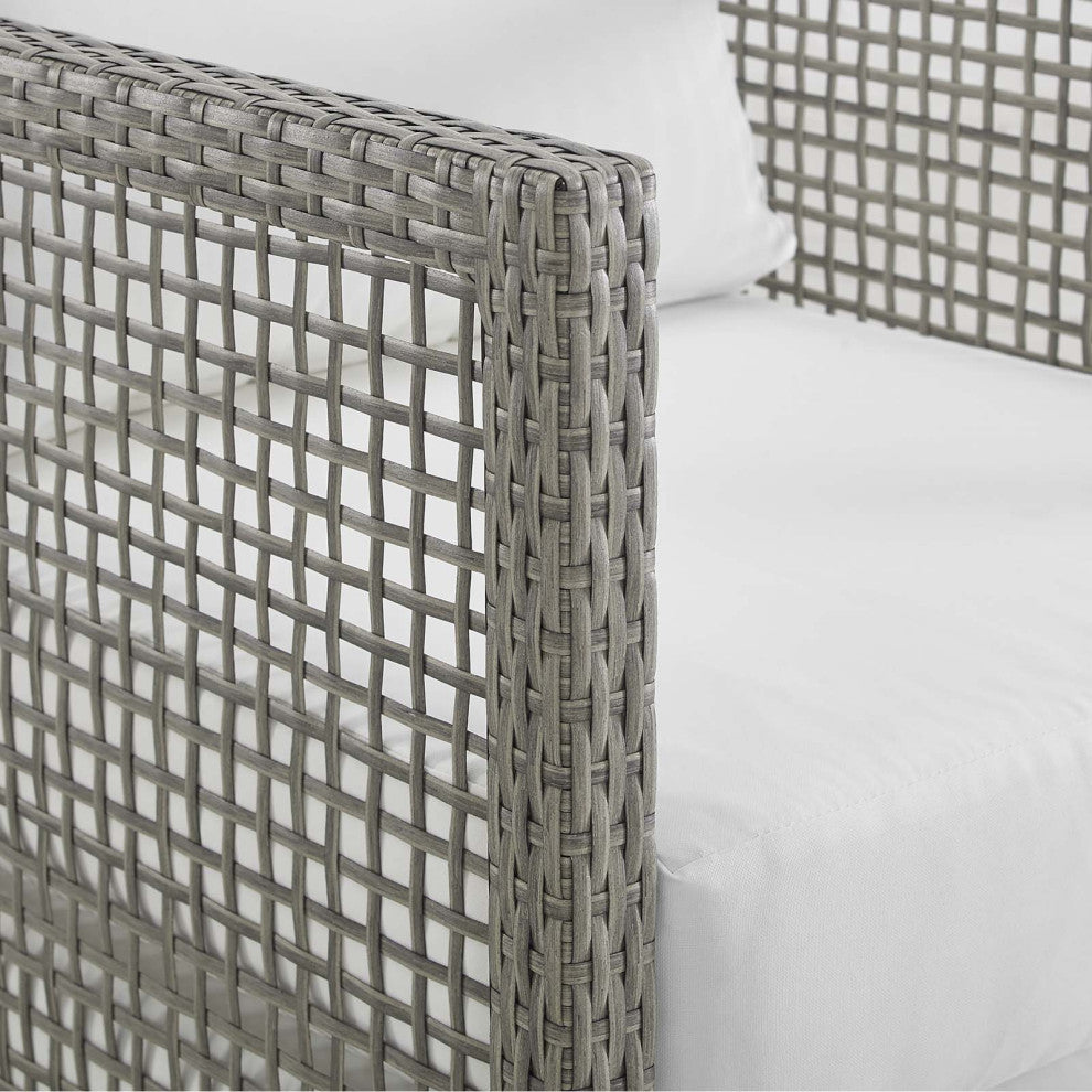 Maui 4 Piece Outdoor Patio Wicker Rattan Set, White