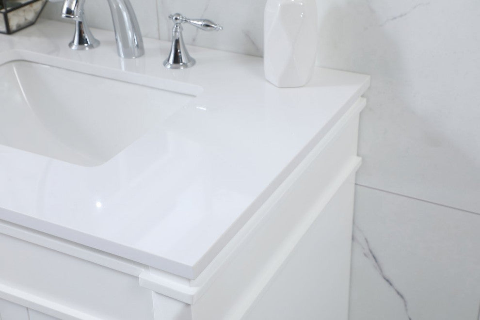 Home Living 21" Transitional White-Light Bathroom Vanity
