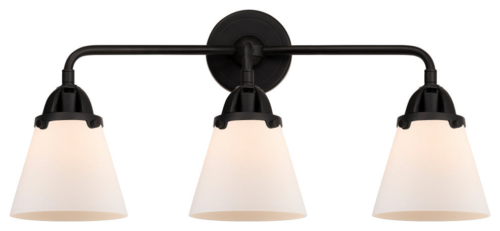 Small Cone Bath Vanity Light, Matte Black, Matte White, Matte White