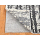 Olive Black, Modern Vertical Broken Wool Hand Knotted Oriental Rug, 3'x3'