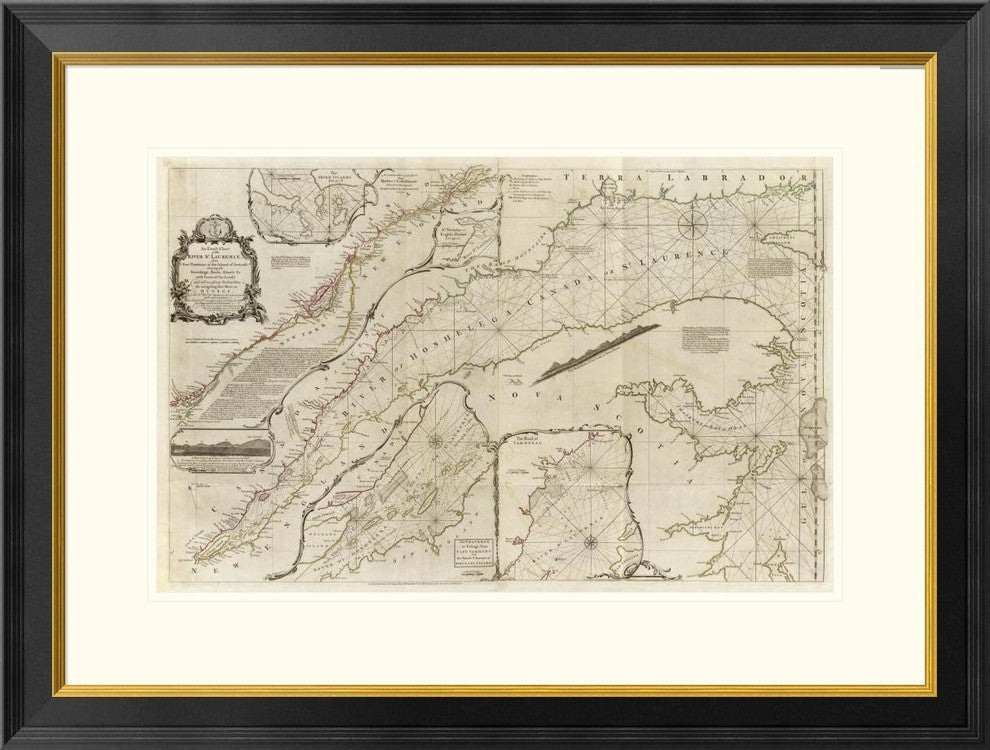 "An exact chart of the River St. Laurence, 1775"  by Thomas Jefferys, 32x24"