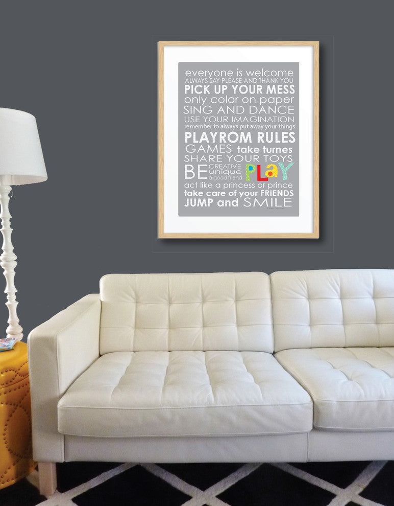 Playroom Rules Print, 8"