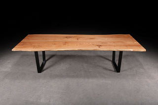 Urban Lumber Classic Live Edge Dining Table With Timberbeast Base, Oak, 96"