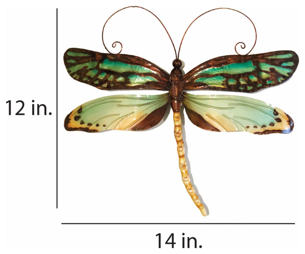 Dragonfly Wall Decor Aqua And Gold