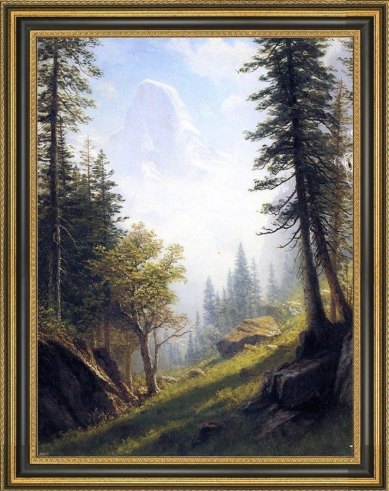 Albert Bierstadt Among the Bernese Alps Framed Premium Canvas Print, 18"x24"
