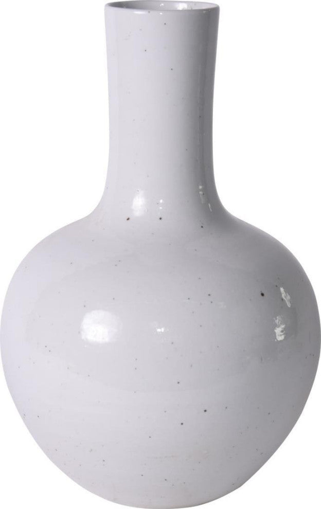 Traditional White Globular Vase, Busan Series