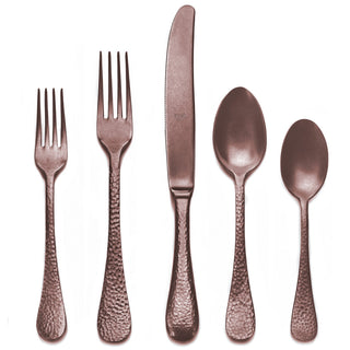 Epoque Flatware Set, Pewter Bronze, 5 Pcs.