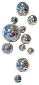 Wall Spheres, Silver Crackle, Set of 11