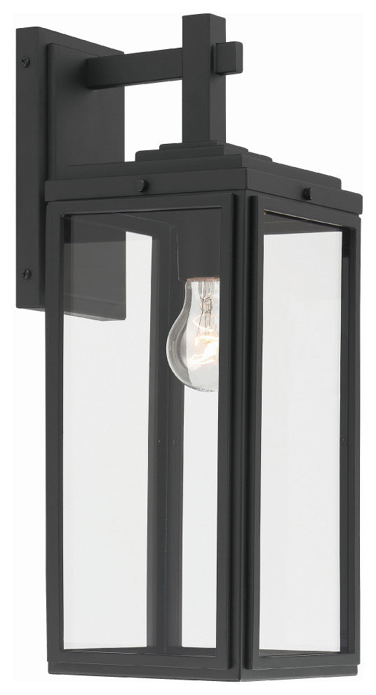 Byron 1-Light Matte Black Outdoor Wall Mount