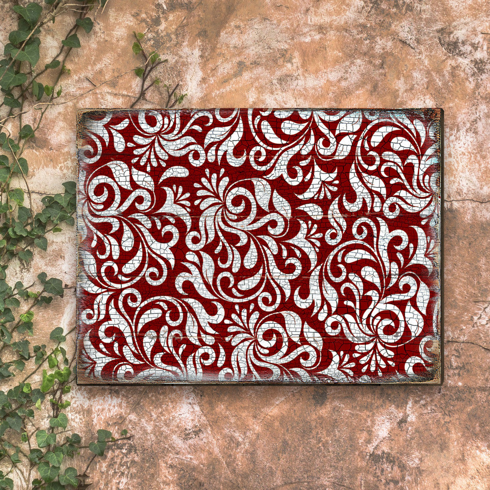 Decorative Pattern Wooden Block, 7"x5.5"