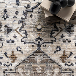 Nuloom Oliveira Floral Medallion Fringe Rug, Beige 12' x 15' 9"