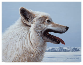 Ron Parker 'Arctic Wolf Portrait' Canvas Art, 47"x35"