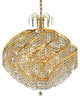 Elegant Spiral Dining Room Light, Gold Finish With Royal Cut Crystal