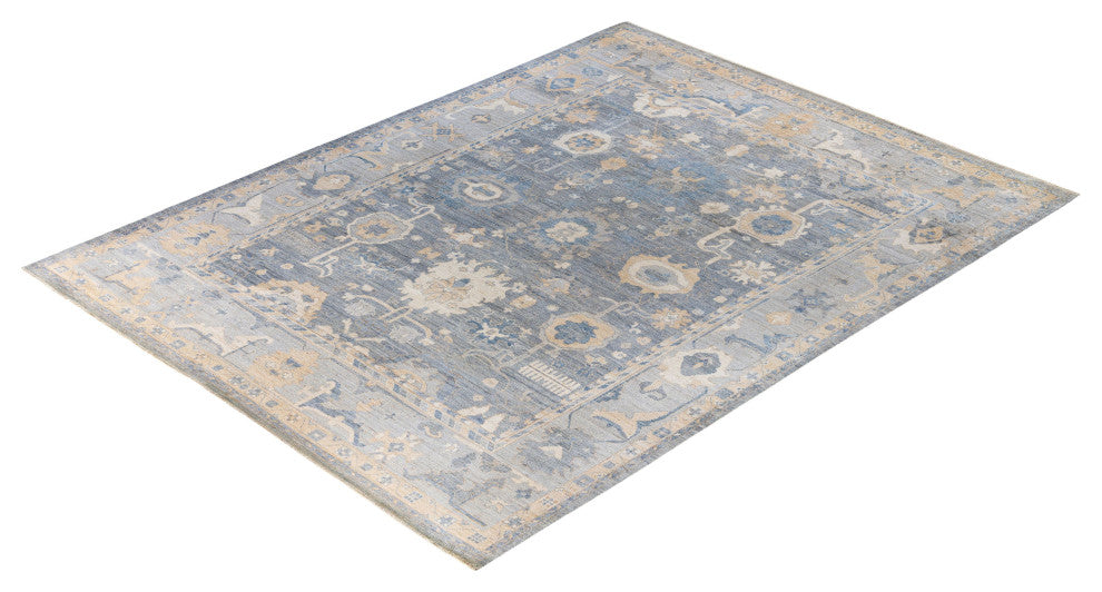 Oushak One-of-a-Kind Hand-Knotted Area Rug Gray, 9'1" x 11'11"