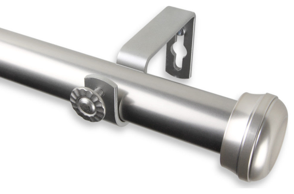 Rosen 1" Curtain Rod 28-48", Black, Satin Nickel, 120-170"