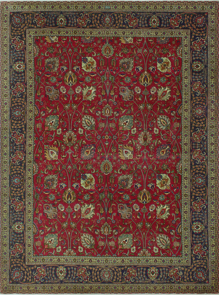 Fine Vintage Distressed Adel Red Rug