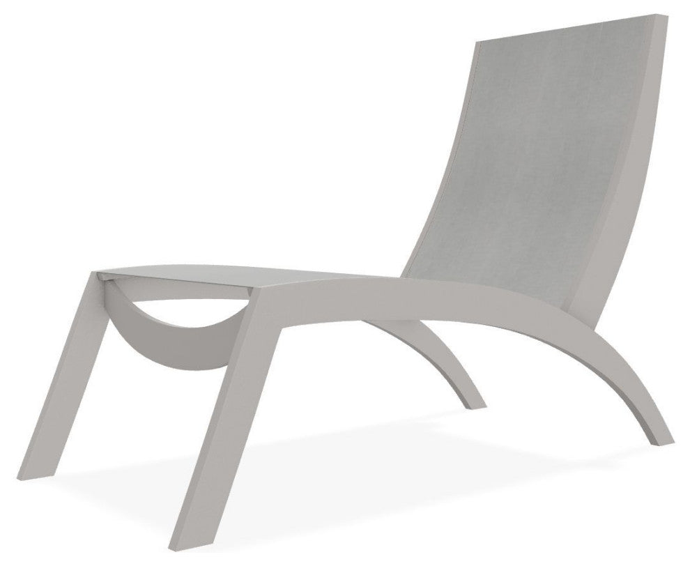 Dune Sling Stackable Outdoor Hydro-Lounge Chaise, Alloy/Warm Gray