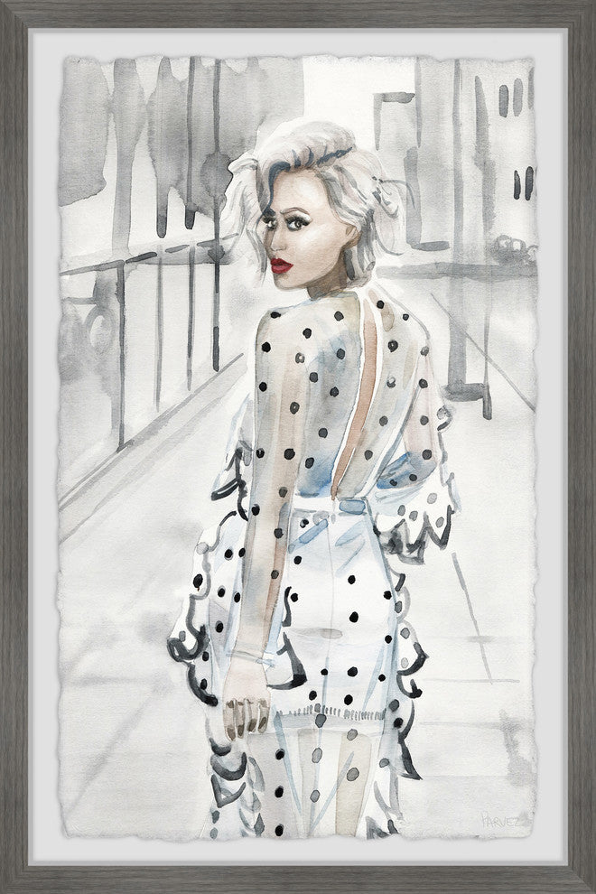 "See-through Polka" Framed Painting Print, 12"x18"