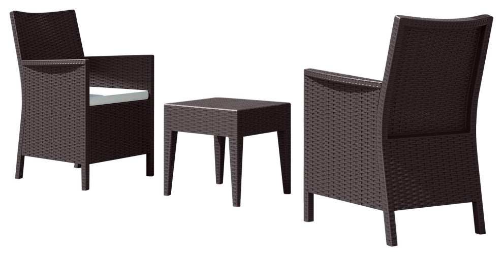 Compamia California 3-Piece Outdoor Chat Set, Brown