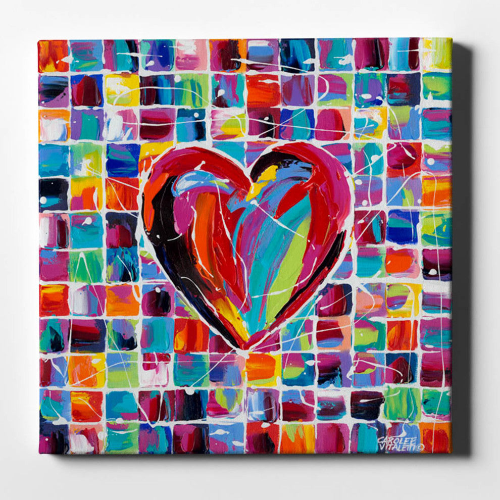 Hearts of a Different Color II' by Carolee Vitaletti Giclee Canvas Art, 37"x37"