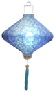 Silk Lantern Vietnamese Diamond Lamp, Sky Blue, 27", No Lighting Kit