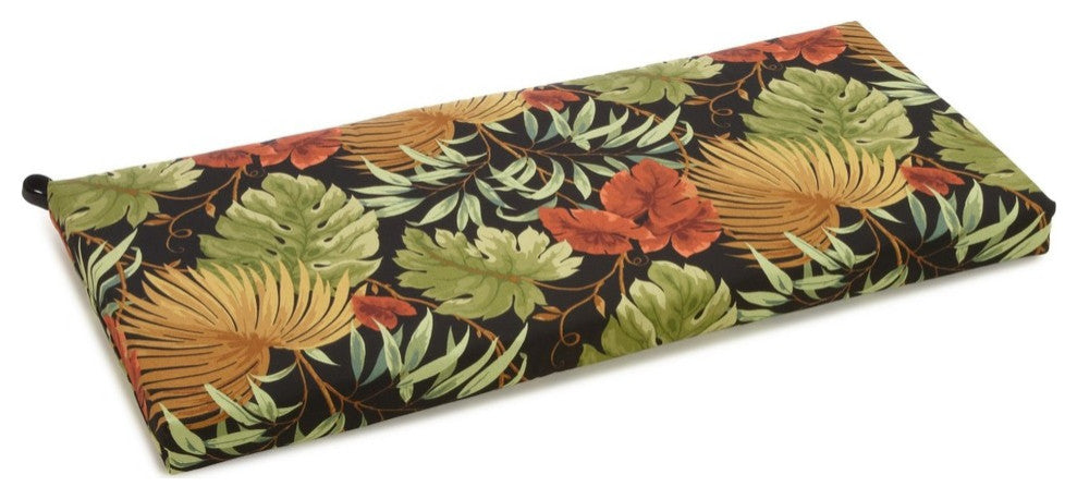 40"x19" Outdoor Spun Polyester Loveseat Cushion, Tropique Raven