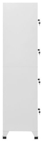 vidaXL Locker Grey Steel Medium Cabinet Rectangular Industrial