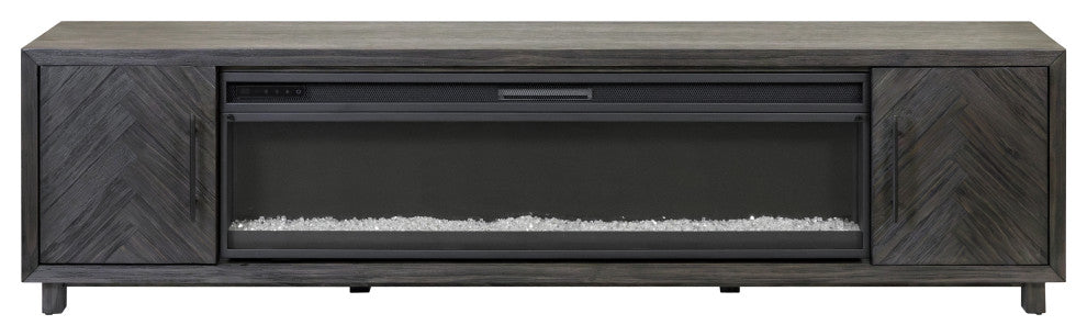 96" Fireplace Console Entertainment, Gray