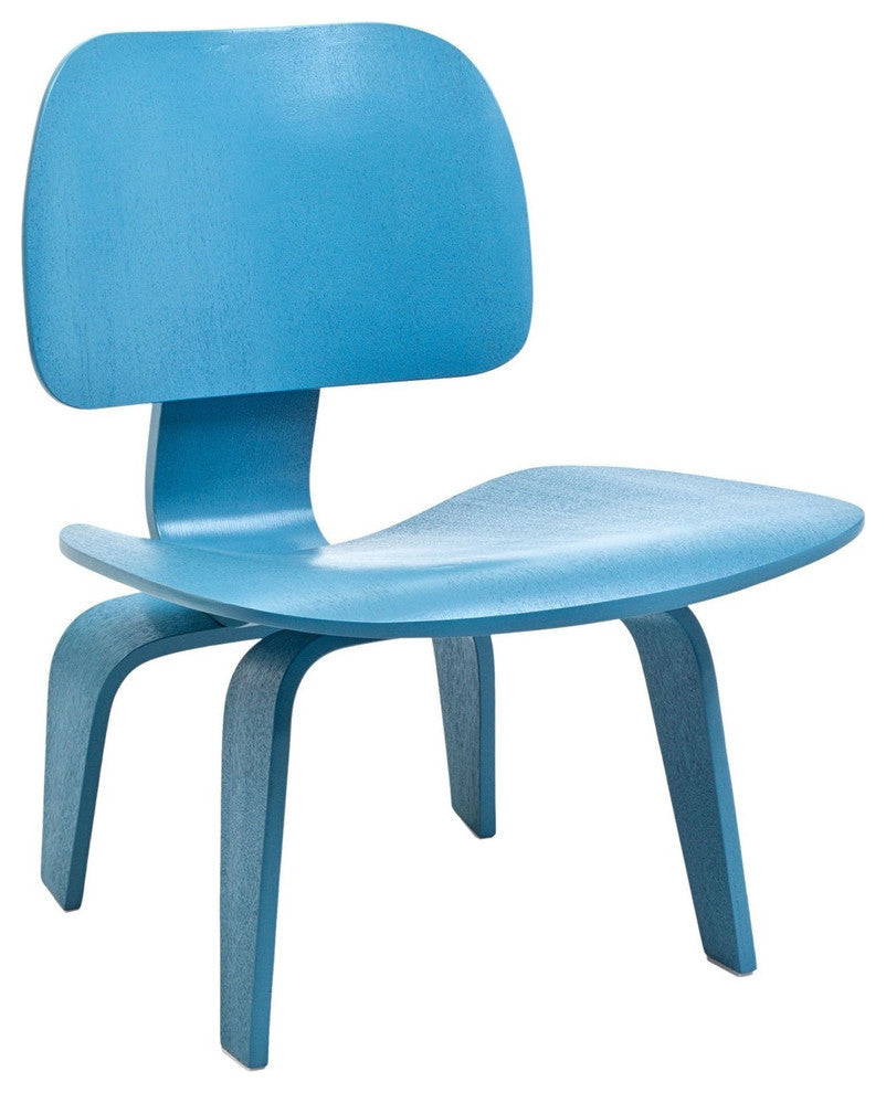 Modern Contemporary Living Room Wood Lounge Chair Light Blue