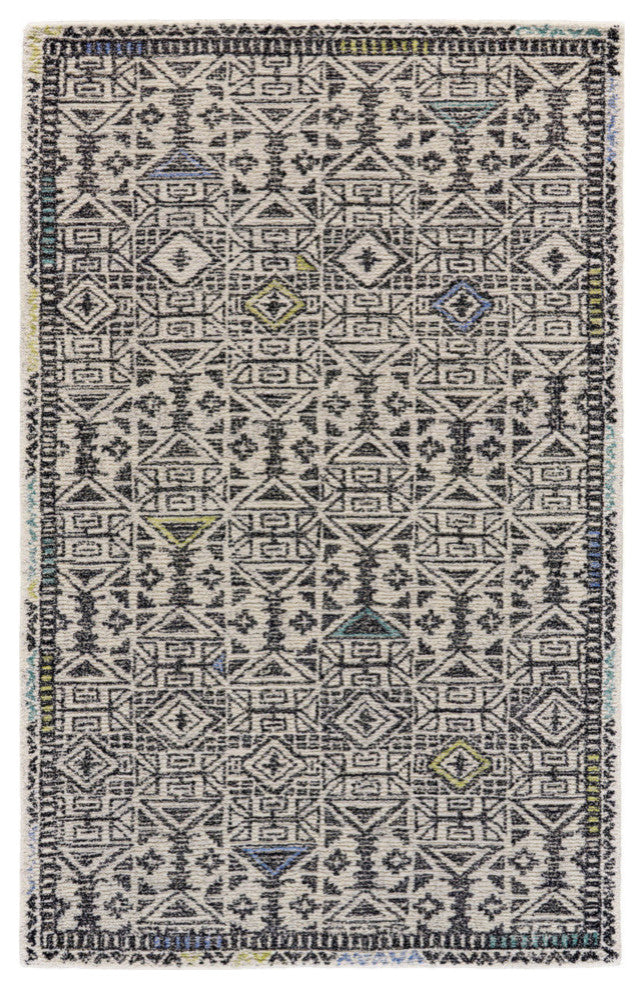 Weave & Wander Melba Rug, Black/Line, 8'x11'