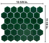 Metro Ion 2" Hex Emerald Porcelain Wall Tile