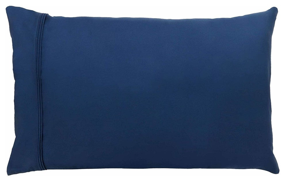 Organic Cotton Pillow Cases, Set of 2, 20"x32", Navy Blue