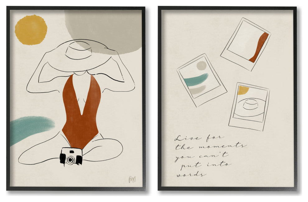 Live For The Moments Polaroids Woman in Swimsuit,24 x 30