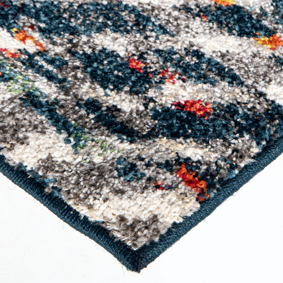 Orian Gemstone Mingled Dark Blue Area Rug 5'3" x 7'6"