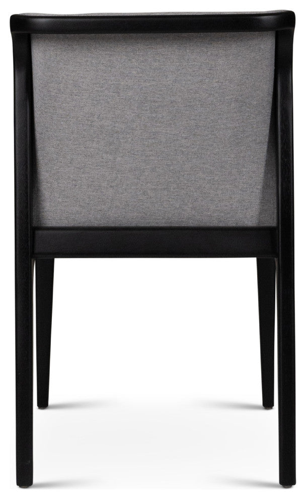Modern Brazilian Eloa Side Chair Essence Gray Seat Ebano Frame