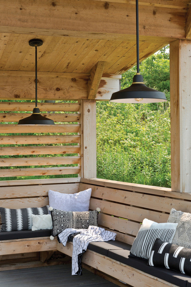 Hinkley Foundry Classic Large Pendant Barn Light, Textured Black