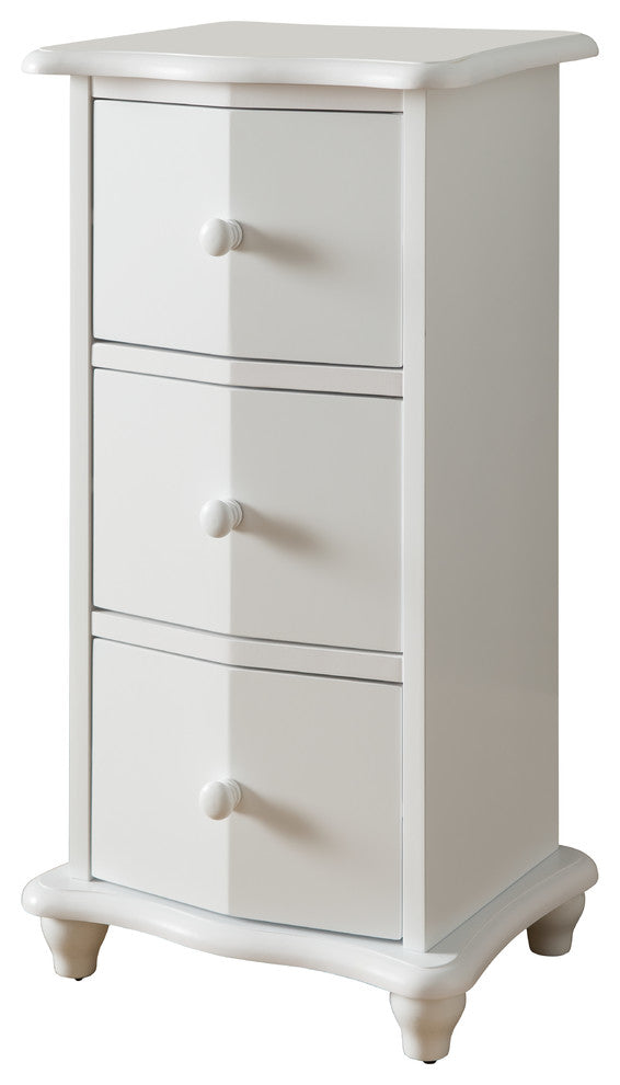 Jackson 3 Drawer Wooden Storage Accent Chest, White