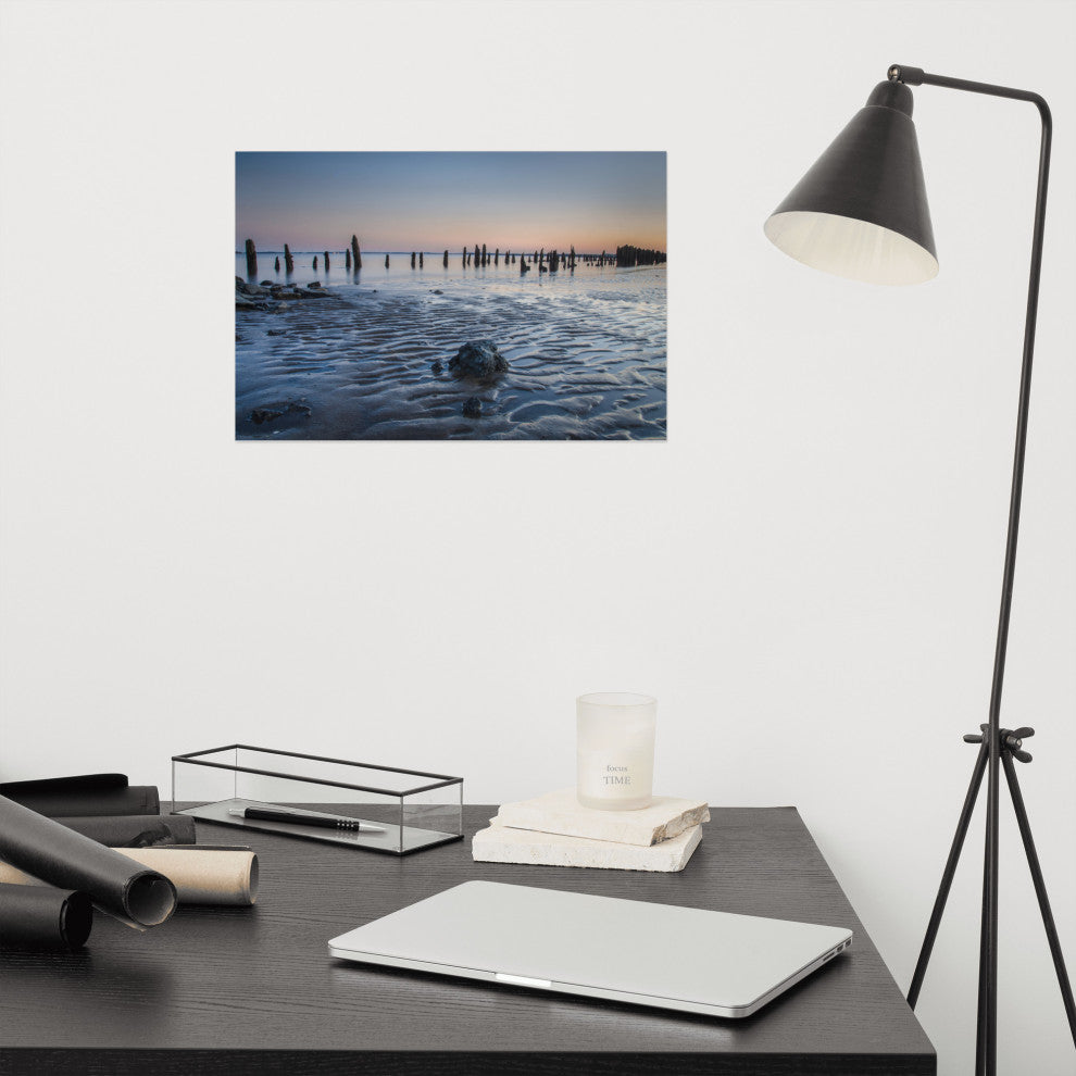 Low Tide At Battery Landscape Photo, Beach Unframed Wall Art Print, 12" X 18"