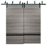 Barn Bypass Doors 84 x 84 | Planum 0012 Grey Matte with  | Sturdy 8ft