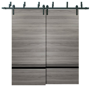 Barn Bypass Doors 84 x 84 | Planum 0012 Grey Matte with  | Sturdy 8ft