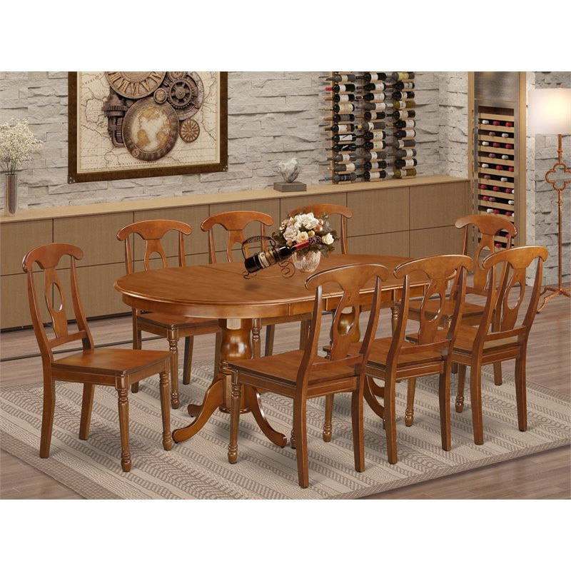 Plna9-Sbr-W, 9-Piece Dining Room Set, Dining Table and 8 Kitchen Dining Chairs