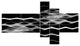 White Waves Fractal Pattern, Abstract Wall Art Canvas, 60"x32", 5 panels