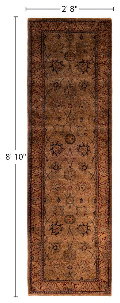 Overdyed One-of-a-Kind Hand-Knotted Area Rug Brown, 2' 8" x 8' 10"